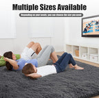 6x9 Fluffy Area Rug for Living Room,Shag Area Rugs for Bedroom,Deep Grey Soft Fuzzy Rug Non-Shedding Indoor Plush Carpet for Kids Bedroom Nursery Dorm Home Decor