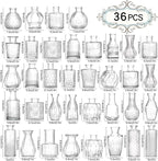 Bud Vases Set of 36,Small Vases for Centerpieces, Glass Bud Vase in Bulk, Mini Vintage Flowers Vase for Wedding, Home Table Decor,Christmas,Party Decoration,Clear