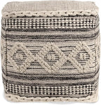 REDEARTH · Tufted Pouf Ottoman with Filler Textured Storage Cube Bean Bag Pouffe Footrest for Living Room, Bedroom, Nursery, Kidsroom; 100% Cotton (17.5"X17.5"X17.5", Diamond Virgule)