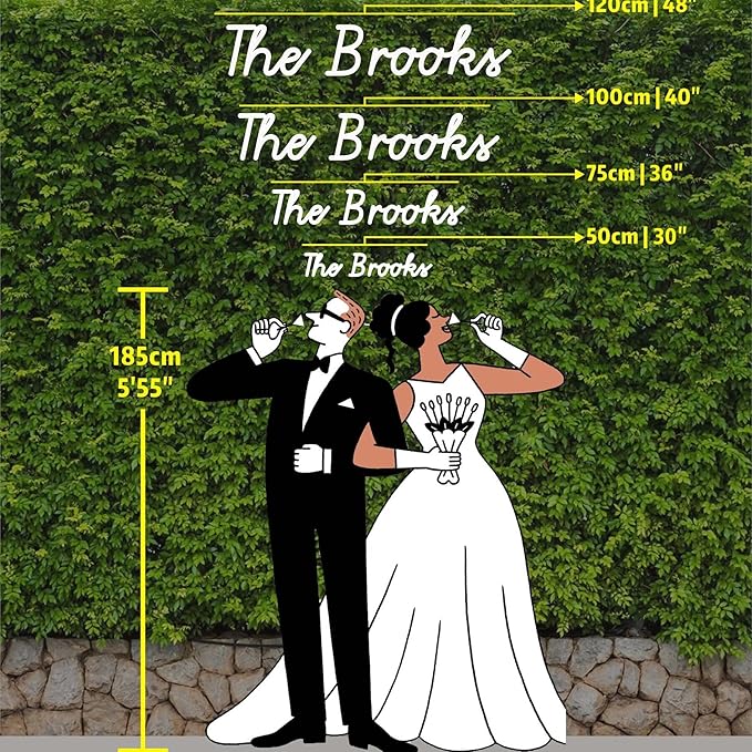 GITM Custom Neon Signs Personalized, Large Led Neon Lights Signs for Name Wedding Studio Logo Wall Decor,Name Neon Sign Customizable