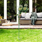 Afirst Solar Lights Outdoor Decorative Metal Sitting Frogs Hollow Out White LED Metal Waterproof Garden Stake Lights for Walkway Pathway Lawn Patio Yard Decorations