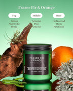 M&SENSE Fir & Orange Scented Natural Soy Wax Non Toxic Candle for Home, Cotton Wick Christmas Tree Scented 7.05oz Up to 50 Hours Holiday Aromatherapy Candle for Relaxation