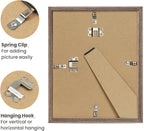 upsimples 8x10 Picture Frame, Natural Solid Wooden Picture Frames, Display 5x7 with Mat or 8 x 10 Without Mat, Wall or Tabletop, 1 Pack, Brown