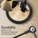 OTUS Desk Lamp Gesture Control with Adjustable Swing Arm, Brass Desk Lamps for Home Office, 12 Brightness, 3 Color Modes, Memory, Eye Care Tall Table Light