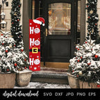 HOMCDALY Wooden Santa Welcome Sign for Front Porch and Door, Outdoor Christmas Porch Decor and Farmhouse Decorations (47in)