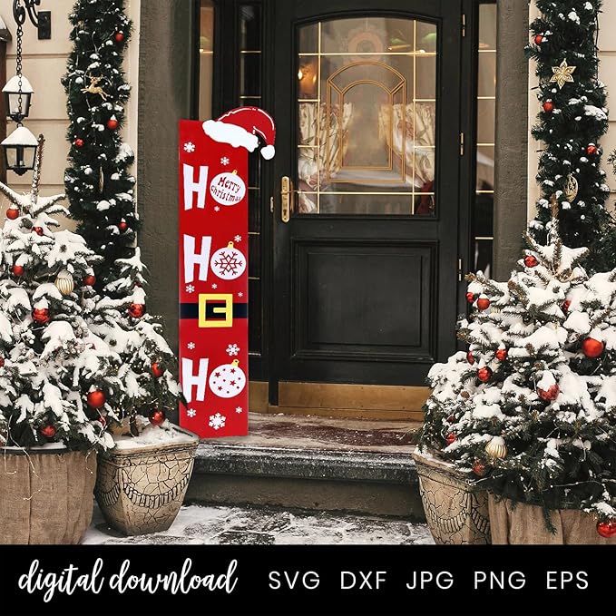 HOMCDALY Wooden Santa Welcome Sign for Front Porch and Door, Outdoor Christmas Porch Decor and Farmhouse Decorations (47in)