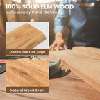 Floating Shelves, 8" Deep Rustic Solid Wood Wall Mounted Floating Shelves, Wall Shelves with Invisible Bracket for Living Room Bathroom Bedroom Kitchen, 32 Inch Set of 2, Natural