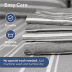 Twin XL Size 3 Piece Sheet Set - Comfy Breathable & Cooling Bed Sheets Set - Hotel Luxury Bedding for Women, Men, Kids, Teens, Boys & Girls - Deep Pockets and Wrinkle Free - Oeko-Tex - Grey Stripes 3