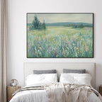 SIGNWIN 46"x72" Extra Large Framed Wall Art Wildflower Meadow Landscape Soft Pastel Nature Illustration for Home Living Room Bedroom Decor (Frame Assembly Required)