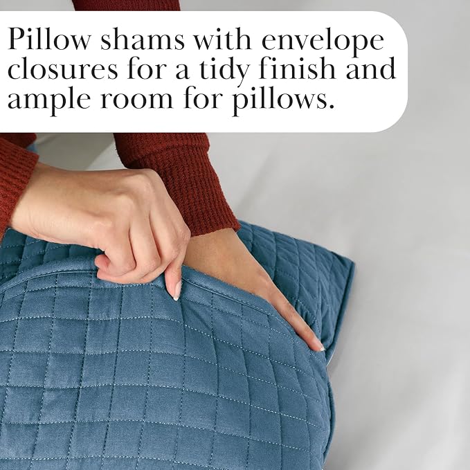 Southshore Fine Living, Inc. Queen Quilt Bedding Set, Summer Comforter Queen Size, Pet Hair Resistant Bedding, Lightweight Bedspread, Full Size Coverlet with 2 Pillow Shams, Coronet Blue