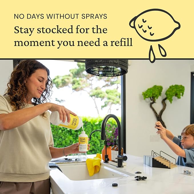 Fresh Wave Lemon Scent Odor Eliminator Spray & Air Freshener Refill, 32 fl. oz.