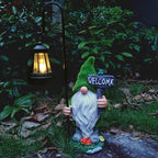 JOYBEE Garden Statues Gnome with Solar Lantern Outdoor Decor-Gnomes Solar Figurines Lights Decorations for Patio Yard Lawn Ornaments-Gifts for Women Mom Grandma