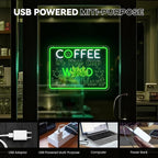 Coffee Neon Sign, Leaf Neon Signs for Wall Decor, Dimmable Acrylic Neon Lights for Coffee Bar Coffee Shop Bar Pub Club Bistro Man Cave Restaurant Game Room Hotel