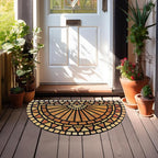 CHICHIC Welcome Door Mat 18 x 30 Inch Front Doormat Outdoors for Home Entrance Outdoors Mat for Outside Entry Way Doormat Entry Rugs, Heavy Duty Non Slip Rubber Back Low Profile, Semicircle