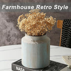 Farmhouse Vase for Home Decor, Vintage Rustic Terracotta Flower Vase Suitable for Home Decor, Living Room, Shelf, Dining Table. 7IN.Light Green