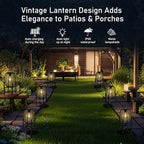 Solar Mesh Lantern Outdoor – 13.8" Tall Black Metal Patio Light with Edison Glass Bulb, Solar Powered Warm Glow LED, Waterproof IP65 for Garden, Porch, Deck, Tabletop Decor