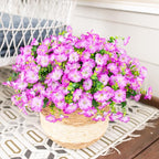 HyeFlora Artificial Flowers for Outdoors Fake Plants Outside Decoration, 12 Bundles Silk Purple Morning Glory UV Resistant Look Real Faux Flowers for Planter Front Door Porch Patio Yard Gardens Home