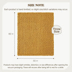 Carriediosa Chunky Knit Throw Blanket 50" X 60", 100% Hand Made Large Chenille Loop Yarn Soft Fluffy Throws for Couch Sofa Bed, Big Crochet Cozy Heavy Thick Cable Woven Blanket, Yellow