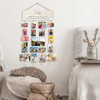 Orchroma Friends Picture Frames Collage Wall Decor,Long Distance Friendship Gifts,Friends Photo Picture Board,Hanging Photo Display with Clips,Home Liveing Room Dorm Bedroom Wall Decor(Burlywood)