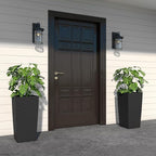 2Pcs 23in High Large Plant Pots Planter-Self-Watering,Modern Planter with Drain Holes,Water Level Monitor,Inner Bucket for Indoor/Outdoor Front Porch Patio,Black Rattan