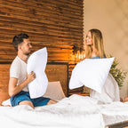 GOLD TEXTILES White Throw Pillows Insert (Pack of 4) Polyester Sham Stuffer Throw Pillow - Lightweight Square Indoor Decorative Pillows - Bed and Cushion Couch Pillows (4, 12 X 20)