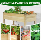 BSP Raised Garden Bed with Legs Outdoor Elevated Planter Box Flower Bed Wood Planter for Vegetable Herb Upgraded Solid Structure Growing Box Suitable for Backyard Patio and Balcony, 48”L X 24”W