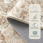 Lahome Moroccan Trellis Entryway Rug, 2x3 Kitchen Rugs Non Slip Washable, Non-Slip Indoor Door Mat Ultra-Thin, Small Throw Carpet for Bathroom Bedroom Entry, Khaki