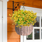 24 Bundles Artificial Flowers for Outdoors & Indoors – UV Resistant Faux Plastic Plants for Garden, Patio, Porch, Window Box, Home Decor – Lush & Vibrant Fake Flowers, Yellow