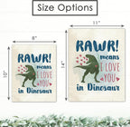 RAWR! Means I Love You In Dinosaur Art Print - 11x14 | Charming and Playful Art Print | Perfect for Kids' Rooms, Playrooms, or Nurseries | Unframed Dinosaur-themed Wall Art