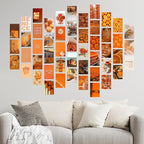 Y2K BOO Vibrant Orange Wall Collage Kit - 50 Aesthetic Posters for Room Decor, Perfect Dorm and Bedroom Wall Art, Trendy Orange Collage Kit for Teen Girls
