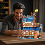 Reobrix Medieval Fishing Store Lighting Building Block Sets for Adults, Medieval Architecture Display or Home Office Decor, Creative Construction Building Kits 66007, Idea Gift for Adults