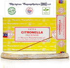 Satya Citronella Incense Sticks, Satya Bng Insenses 15gmx12 Pack with Raajsee Incense Holder Bundle, Satya Nagchampa Natural Incense