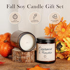 Cinnamon & Pumpkin Scented Candle – Fall Candles for Home Scented, Soy Candles for Home, 7 oz Cozy Pumpkin Candle for Women & Men, Autumn Décor & Holiday Gifts