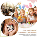 Bememo 100 Pcs Jesus Toys Original Design Mini Rubber Little Jesus Figurine to Hide and Seek Religious Party Favors Sunday School Craft Baptism Gifts for Easter Egg Stuffers (Macaron Color)