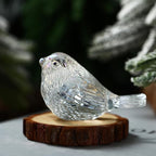 Crystal Glass Bird Figurines Robin Bird Decoration Paperweight Hand Blown Glass Art Animal Collectible Figurines Gift for Women (Dazzle Clear)