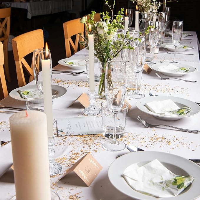 10 Pcs 4" Tall Glass Candlestick Holders Bulk Clear Glass Taper Candle Holder Set Crystal Candle Holders for Table Centerpiece, Candlesticks Holder Decor for Wedding, Thanksgiving, Valentine's Day