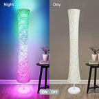 WORLD WIN Floor Lamp, 61'' Smart RGB LED Corner Lamp with Music Sync and 16 Million DIY Colors, 3 Color Temperature, APP & Remote Control, Color Changing Standing Floor Lamp with Stand