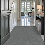 LUMI Ultra Thin Door Mat for Entryway,36"x59" Low Profile Non Slip Rubber Backing Indoor Doormat, Easy Clean Welcome Entrance Mat for Inside House, Patio, Greenish Grey