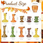 Mumufy 20 Pcs Glass Crystal Taper Candle Holders Clear Glass Candlestick Holder Fit 0.8 Inch Candles Crystal Decorative Candle Stand Centerpiece Table Wedding Dining Party(Fall Color)