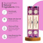 Satya French Lavender Incense Sticks 180 gm (15GM X 12 Pack) from Satya Sai Baba Nag Champa and Raajsee Incense Sticks Holder Bundle, Free from Chemicals,Natural Insenses