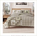 Great Bay Home Lodge Bedspread King Size Quilt with 2 Shams. Cabin 3-Piece Reversible All Season Quilt Set. Rustic Quilt Coverlet Bed Set. Stonehurst Collection.