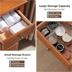 T4TREAM 7 Drawers Dresser Chests for Bedroom, Wood Vintage Chests of Drawers, Rustic Dressers Chset Organizer for Bedroom, Living Room, Hallway, Cherry