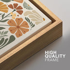 SIGNFORD Framed Canvas Print Wall Art Set Vintage Flower in Pastel Illustration Modern Art Decorative Nordic Nature for Living Room, Bedroom, Office - 16"x24"x2 Natural