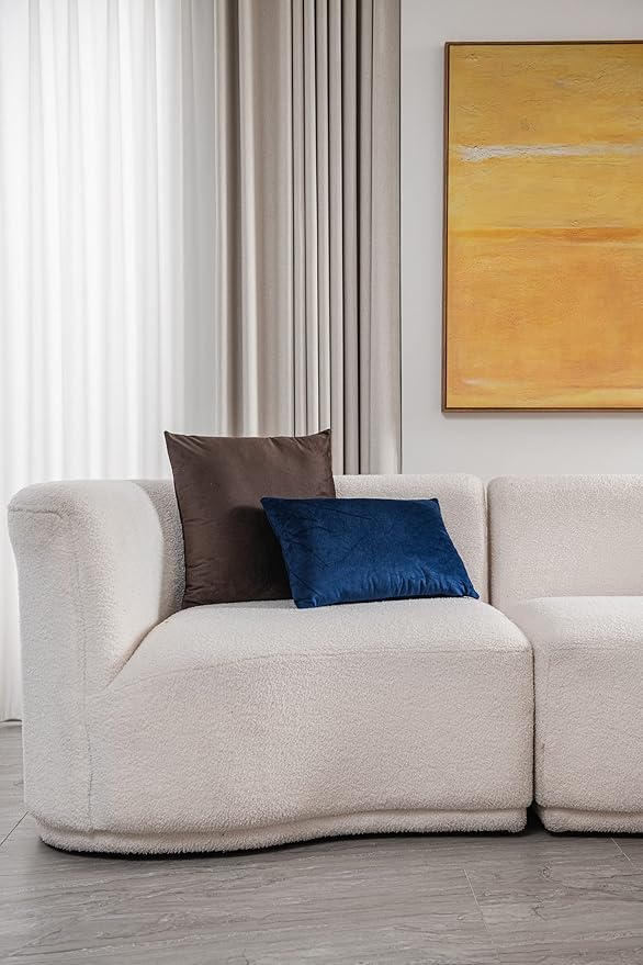 Couch Pillow Cases 12x20 Navy: 2 Pack Cozy Soft Velvet Rectangular Throw Pillow Covers for Farmhouse Home Decor