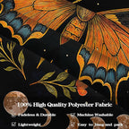 Lunerfex Moon Phase Butterfly Floral Wall Tapestry, Celestial Botanical Tapestries for Room Decor, Mystical Tapestry 60x44 Inch