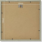 Vittanly 12x12 Picture Frames Set of 9, Shatter Resistant Plexiglass, Display 8x8 Pictures with Mat or 12x12 without Mat, Photo Frames for Wall Mount, Engineered Wood, Driftwood