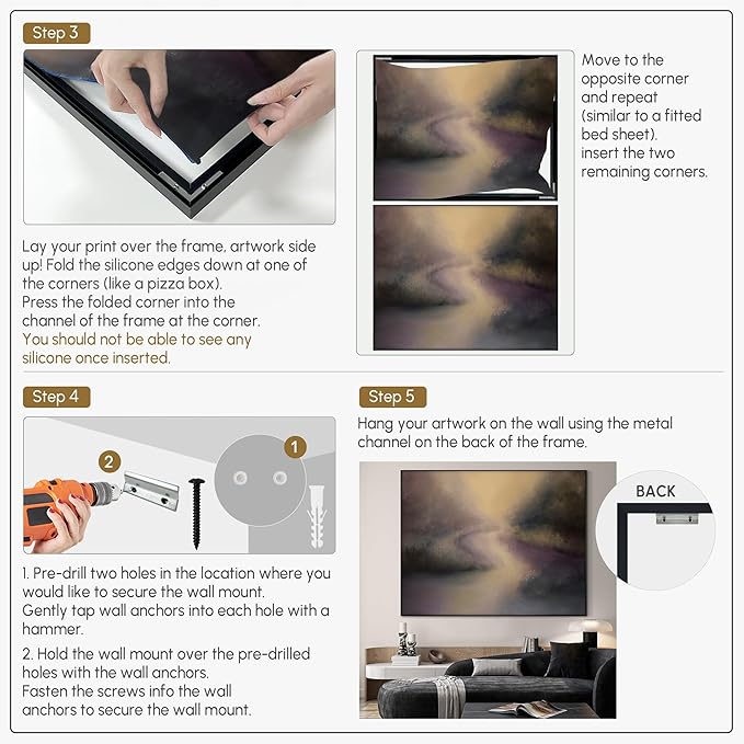 SIGNWIN 60"x72" Extra Large Framed Wall Art Golden Light River Path Dreamy Impressionist Landscape Illustration for Home Living Room Bedroom Decor (Frame Assembly Required)