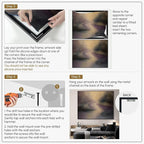 SIGNWIN 46"x60" Extra Large Framed Wall Art Golden Light River Path Dreamy Impressionist Landscape Illustration for Home Living Room Bedroom Decor (Frame Assembly Required)