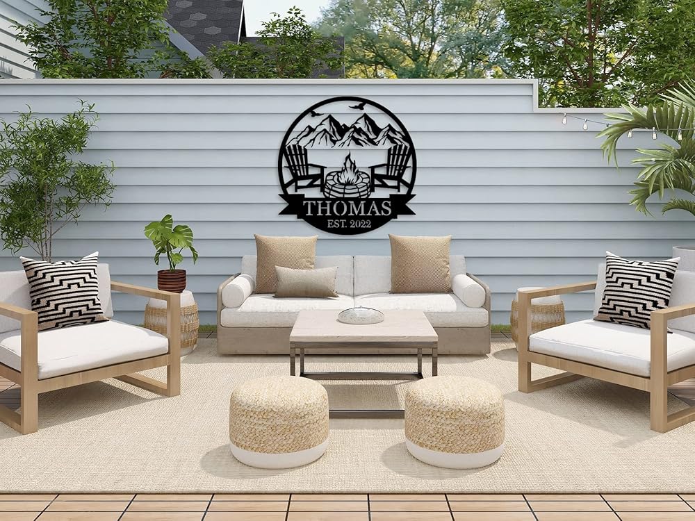 Personalized Campfire Family Name Sign, Monogram Name Camping Sign, Custom Campfire Sign, Campsite Sign, Mountain Campfire Monogram Sign, Campfire Personalized Metal Sign, Last Name Sign