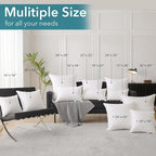 Oubonun 24x24 Square Pillow Inserts (Set of 2) - 100% Cotton Cover - Decorative Interior Sofa Pillow Pair - White